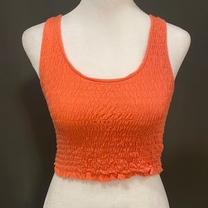 Garage Smocked Tank Top in Orange